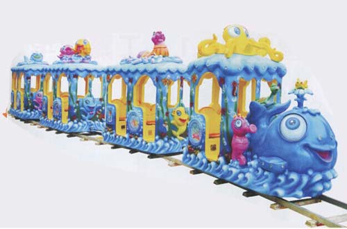 electric ride on train with tracks